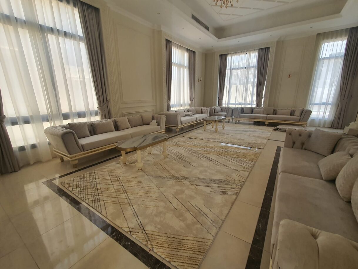 Grand Luxury Upholstered Sofa Majlis Set for High-Ceiling Reception Halls