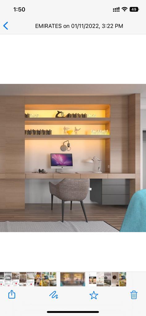 Integrated Wooden Executive Workstation with Floating Shelves