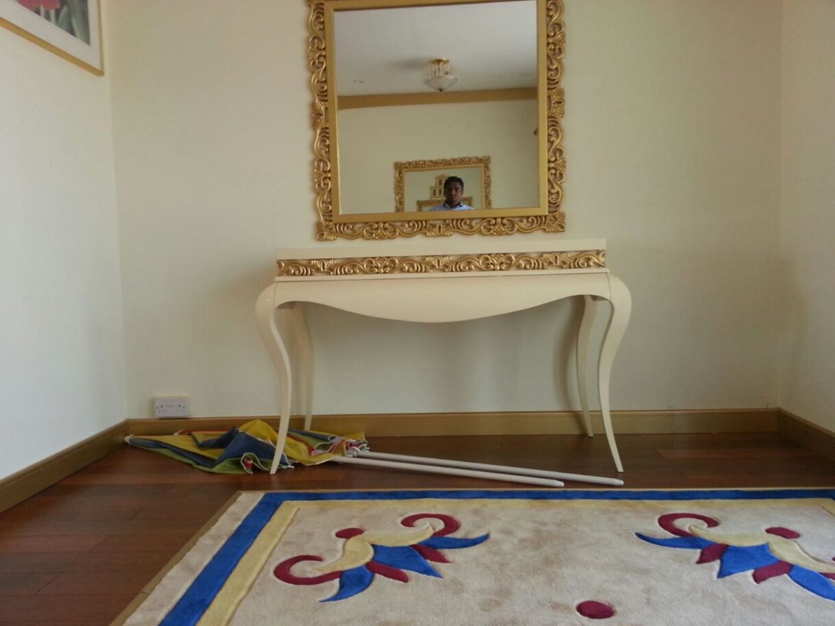 Luxury Low-Profile Arabic Majlis with Custom Wooden Ceiling Architecture
