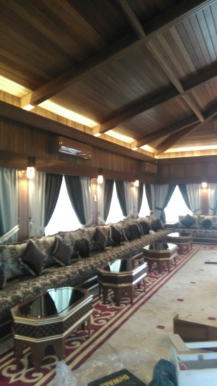 Premium Royal Maroon Floor Seating Majlis for Large Reception Halls